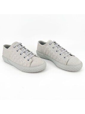 Chanel Quilted Low Top Denim Sneakers Size 39 US 8.5 Blue Gray Canvas CC